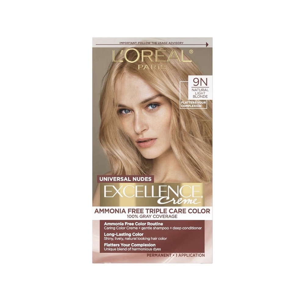 L'Oreal Paris Excellence Crème Permanent Hair Color, 9N Natural Light Blonde